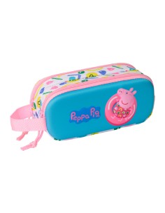 Trousse Fourre-Tout Double Peppa Pig Bleu Blanc Rose 21 x 8 x 6 cm 3D