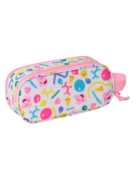 Trousse Fourre-Tout Double Peppa Pig Bleu Blanc Rose 21 x 8 x 6 cm 3D