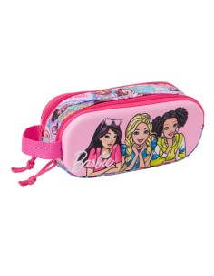 Trousse Fourre-Tout Double Barbie Rose 21 x 8 x 6 cm 3D