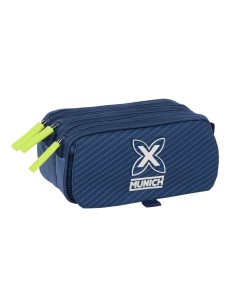 Trousse Fourre-Tout Triple Munich Blue indigo Bleu 21,5 x 10 x 8 cm