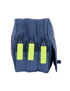 Trousse Fourre-Tout Triple Munich Blue indigo Bleu 21,5 x 10 x 8 cm 2