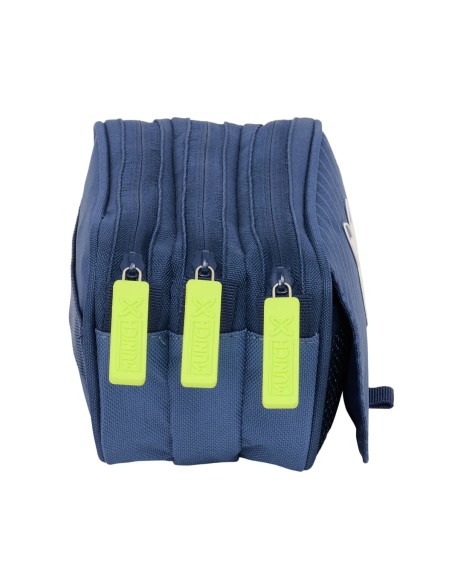 Trousse Fourre-Tout Triple Munich Blue indigo Bleu 21,5 x 10 x 8 cm