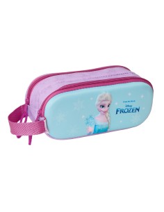 Trousse Fourre-Tout Double Frozen Rose Bleu ciel 21 x 8 x 6 cm 3D