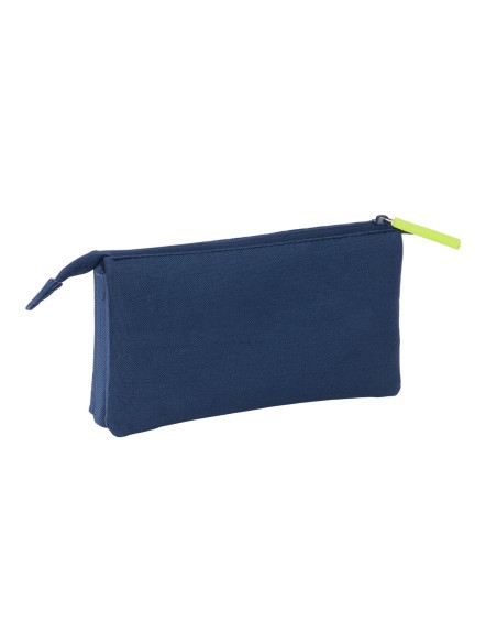 Trousse Fourre-Tout Triple Munich Blue indigo Bleu 22 x 12 x 3 cm