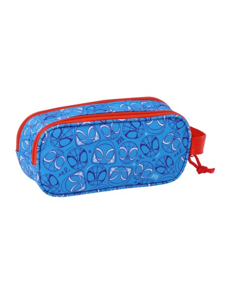 Trousse Fourre-Tout Double Spider-Man Rouge Blue marine 21 x 8 x 6 cm 3D