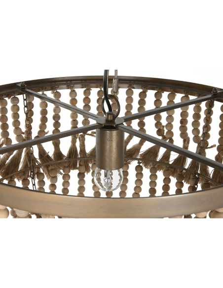 Suspension Home ESPRIT Marron Naturel Bois Métal 50 W 53 x 53 x 123 cm
