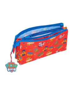 Trousse Fourre-Tout Triple The Paw Patrol Cool Bleu Rouge 22 x 12 x 3 cm 2