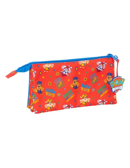 Trousse Fourre-Tout Triple The Paw Patrol Cool Bleu Rouge 22 x 12 x 3 cm