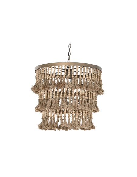 Suspension Home ESPRIT Marron Naturel Bois Métal 50 W 53 x 53 x 123 cm
