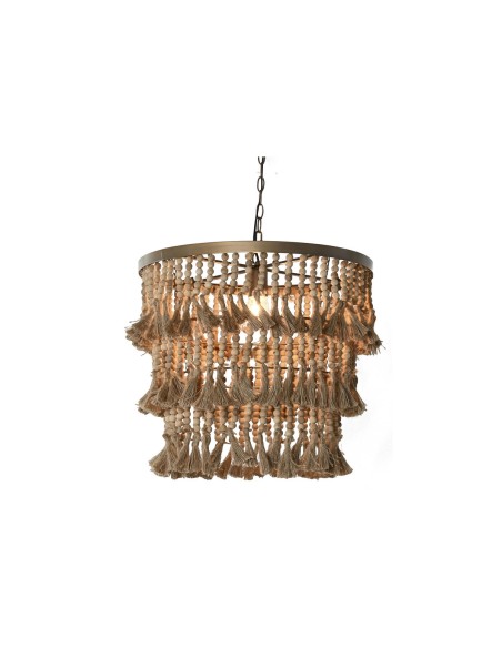 Suspension Home ESPRIT Marron Naturel Bois Métal 50 W 53 x 53 x 123 cm