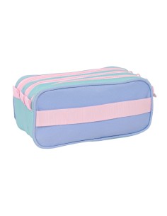Trousse Fourre-Tout Triple Munich Mellow Bleu Rose Bleu ciel 21,5 x 10 x 8 cm 2