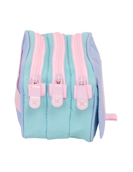 Trousse Fourre-Tout Triple Munich Mellow Bleu Rose Bleu ciel 21,5 x 10 x 8 cm