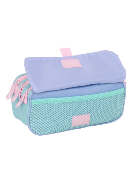 Trousse Fourre-Tout Triple Munich Mellow Bleu Rose Bleu ciel 21,5 x 10 x 8 cm