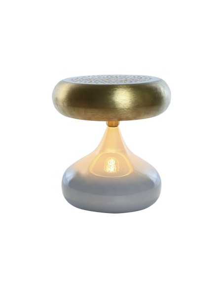 Lampe de bureau Home ESPRIT Gris Doré Métal 4 W 220 V 36 x 36 x 37,5 cm