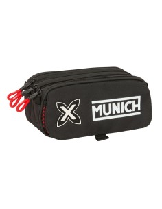 Trousse Fourre-Tout Triple Munich Vulcan Noir 21,5 x 10 x 8 cm