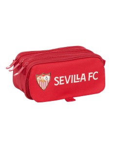 Trousse Fourre-Tout Triple Sevilla Fútbol Club Rouge 21,5 x 10 x 8 cm