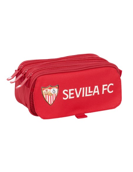 Trousse Fourre-Tout Triple Sevilla Fútbol Club Rouge 21,5 x 10 x 8 cm