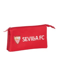 Trousse Fourre-Tout Triple Sevilla Fútbol Club Rouge 22 x 12 x 3 cm