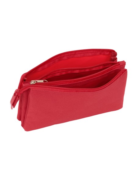 Trousse Fourre-Tout Triple Sevilla Fútbol Club Rouge 22 x 12 x 3 cm