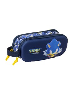 Trousse Fourre-Tout Double Sonic City Bleu 21 x 8 x 6 cm 3D