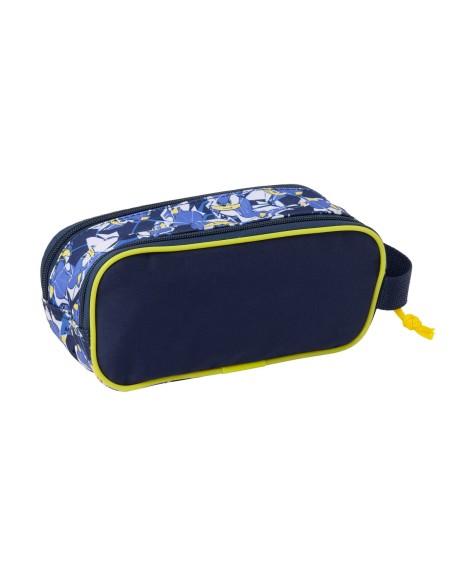 Trousse Fourre-Tout Double Sonic City Bleu 21 x 8 x 6 cm 3D