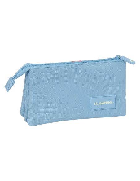 Trousse Fourre-Tout Triple El Ganso Cerulean Bleu 22 x 12 x 3 cm