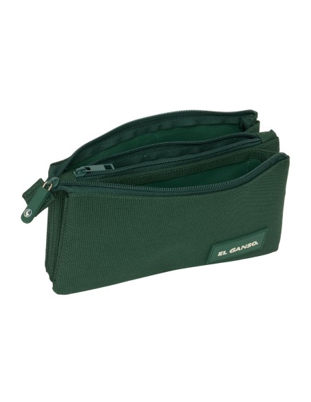 Trousse Fourre-Tout Triple El Ganso Green Vert 22 x 12 x 3 cm