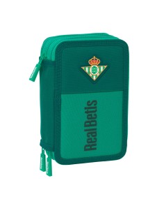 Pochette à crayons triple Real Betis Balompié Aigue marine 12,5 x 19,5 x 5,5 cm 37 Pièces
