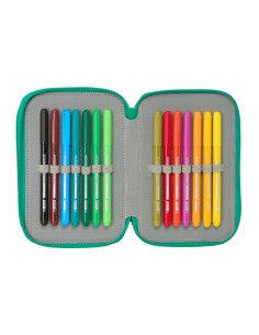 Pochette à crayons triple Real Betis Balompié Aigue marine 12,5 x 19,5 x 5,5 cm 37 Pièces 2