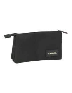 Trousse Fourre-Tout Triple El Ganso Black Noir 22 x 12 x 3 cm 2