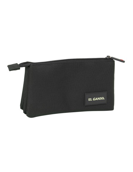 Trousse Fourre-Tout Triple El Ganso Black Noir 22 x 12 x 3 cm