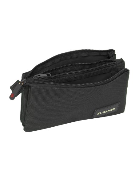 Trousse Fourre-Tout Triple El Ganso Black Noir 22 x 12 x 3 cm