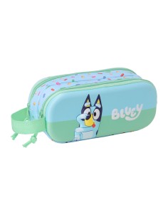 Trousse Fourre-Tout Double Bluey Bleu 21 x 8 x 6 cm