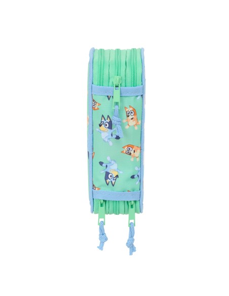 Trousse Fourre-Tout Triple Bluey Sisters Vert Eau 12,5 x 19,5 x 5,5 cm 37 Pièces