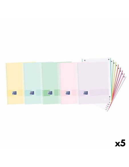 Lot de cahiers Oxford Multicouleur A4 (5 Unités)