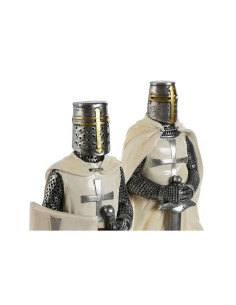 Figurine Décorative Home ESPRIT Blanc Argenté Résine 10 x 8 x 25 cm (2 Unités) 2