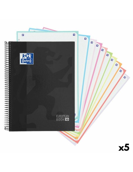 Cahier Oxford Europeanbook 10 School Classic Noir A4 150 Volets (5 Unités)