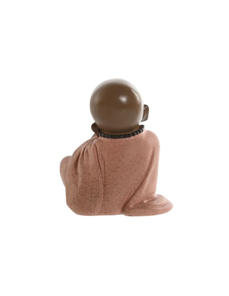 Figurine Décorative Home ESPRIT Orange Corail Citron Résine Moine Oriental 8,5 x 7 x 9,7 cm (3 Unités)