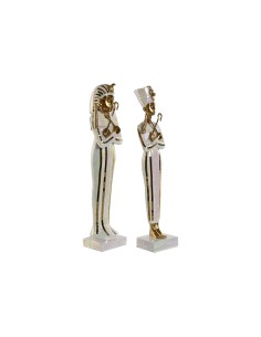 Figurine Décorative Home ESPRIT Blanc Doré Résine Oriental Égyptien 10 x 9 x 52 cm (2 Unités)