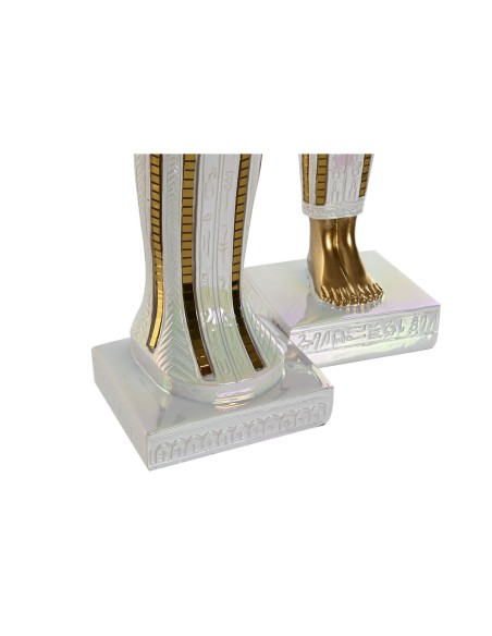 Figurine Décorative Home ESPRIT Blanc Doré Résine Oriental Égyptien 10 x 9 x 52 cm (2 Unités)
