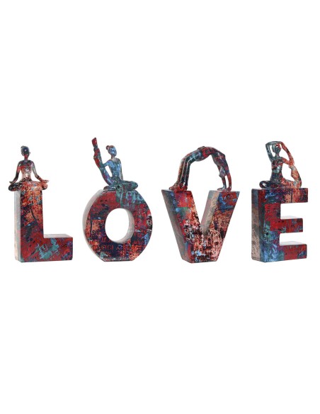 Figurine Décorative Home ESPRIT LOVE Multicouleur Résine Yoga 12,5 x 5 x 22 cm (4 Pièces)