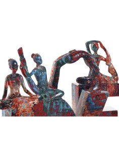 Figurine Décorative Home ESPRIT LOVE Multicouleur Résine Yoga 12,5 x 5 x 22 cm (4 Pièces) 2