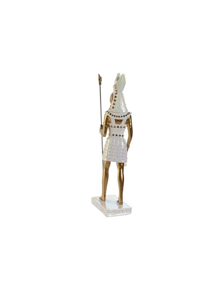 Figurine Décorative Home ESPRIT Blanc Doré Résine Oriental Égyptien 7 x 11,5 x 36 cm (2 Unités)