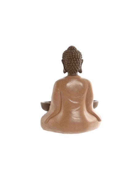 Figurine Décorative Home ESPRIT Orange Corail Citron Résine Buda Oriental 19,5 x 16 x 25,5 cm (3 Unités)