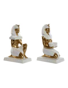 Figurine Décorative Home ESPRIT Blanc Doré Résine Oriental Égyptien 12,5 x 17 x 25 cm (2 Unités)