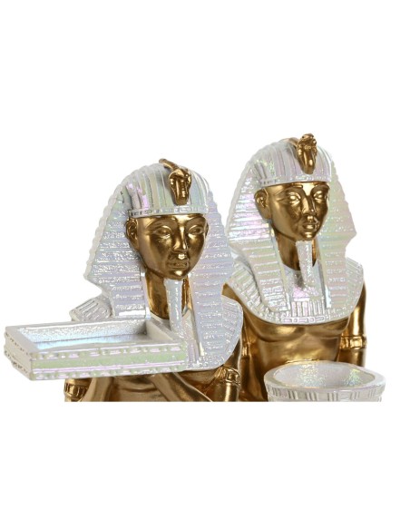 Figurine Décorative Home ESPRIT Blanc Doré Résine Oriental Égyptien 12,5 x 17 x 25 cm (2 Unités)