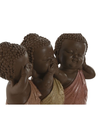 Figurine Décorative Home ESPRIT Orange Corail Citron Résine Buda Oriental 15,5 x 6 x 13 cm