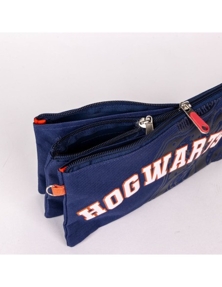 Trousse Fourre-Tout Triple Harry Potter Howarts 22,5 x 2 x 11,5 cm Bleu foncé