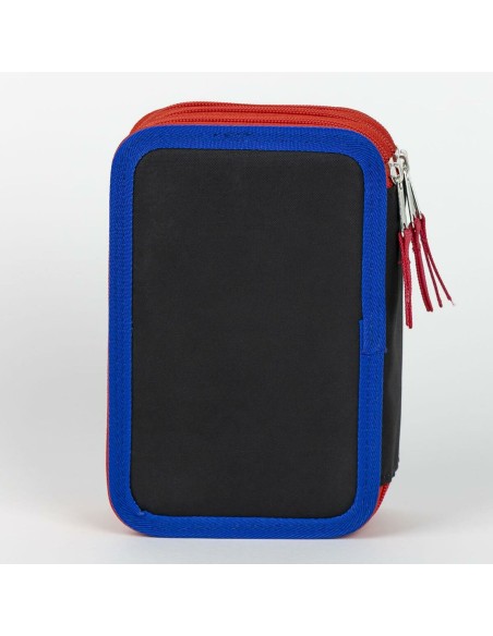 Pochette à crayons triple Spider-Man Bleu 12,5 x 6,5 x 19,5 cm