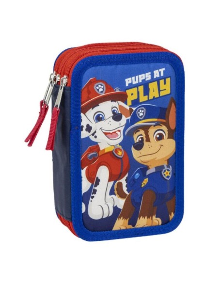 Pochette à crayons triple The Paw Patrol Bleu 12,5 x 6,5 x 19,5 cm